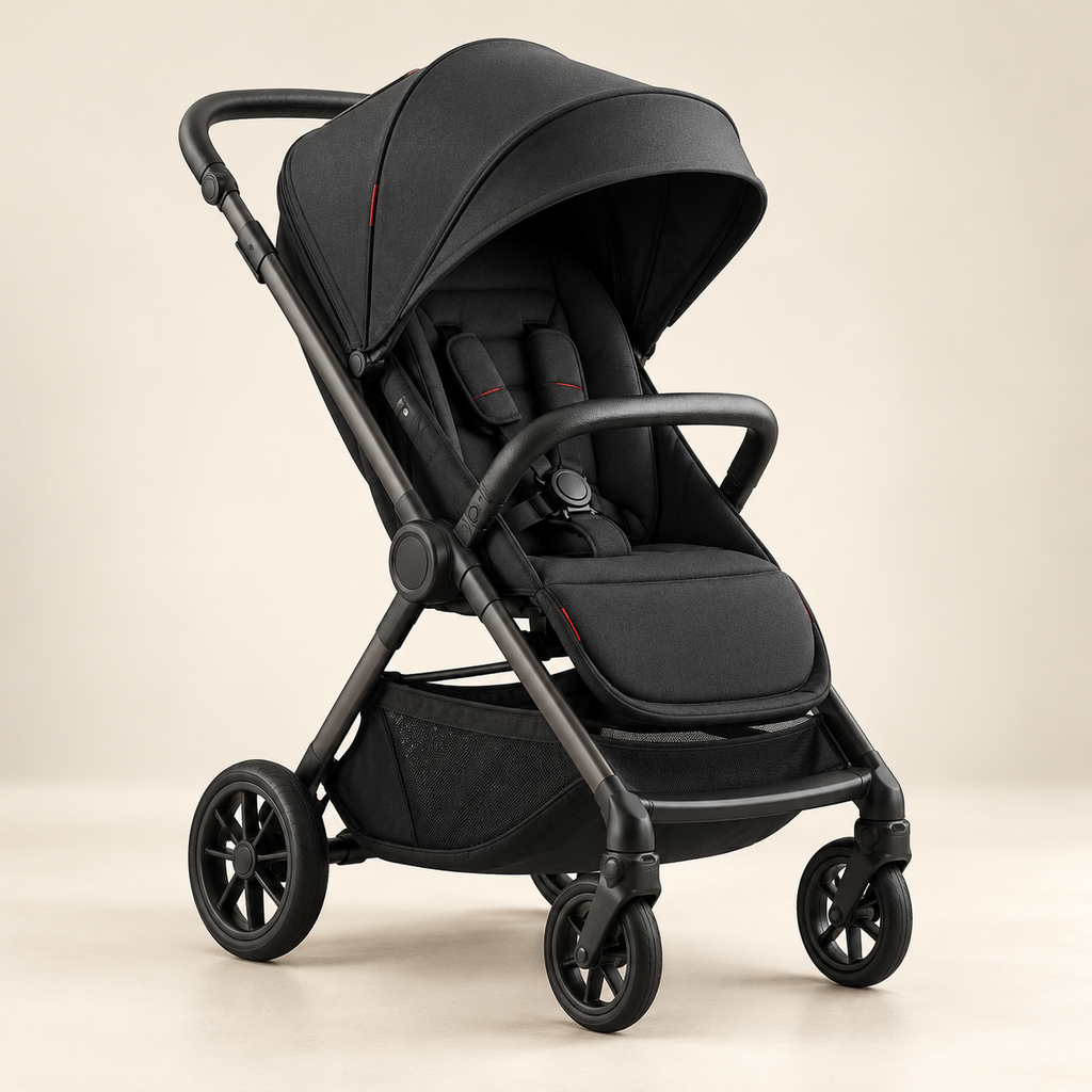 AI concept image of Myvikcar City Glide Compact Stroller in Black